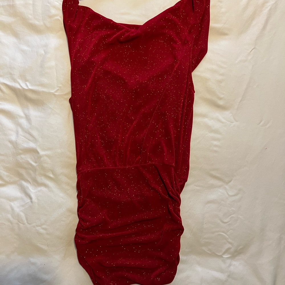 Guess Women’s Red Glitter Top - Picture 2 of 6
